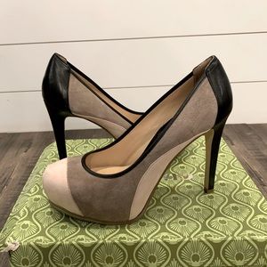 Gianni Bini Cameo Heels, suede color: powder gray, powder pink leather black